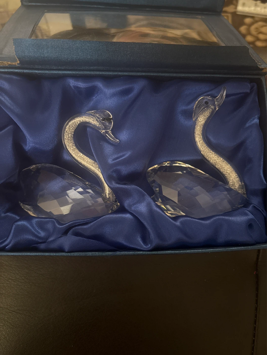 Crystal Swan Figurines in Box