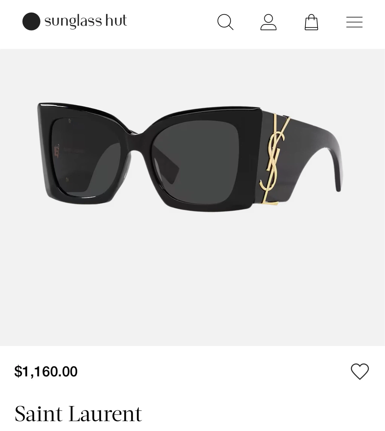 Saint Laurent Black Sunglasses with Gold YSL Logo