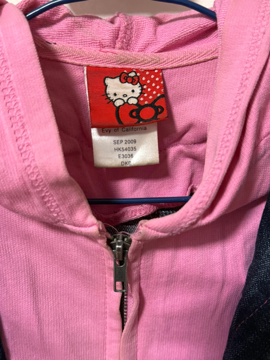 Hello Kitty Denim Jacket with Pink Hoodie Size 6X - photo 2