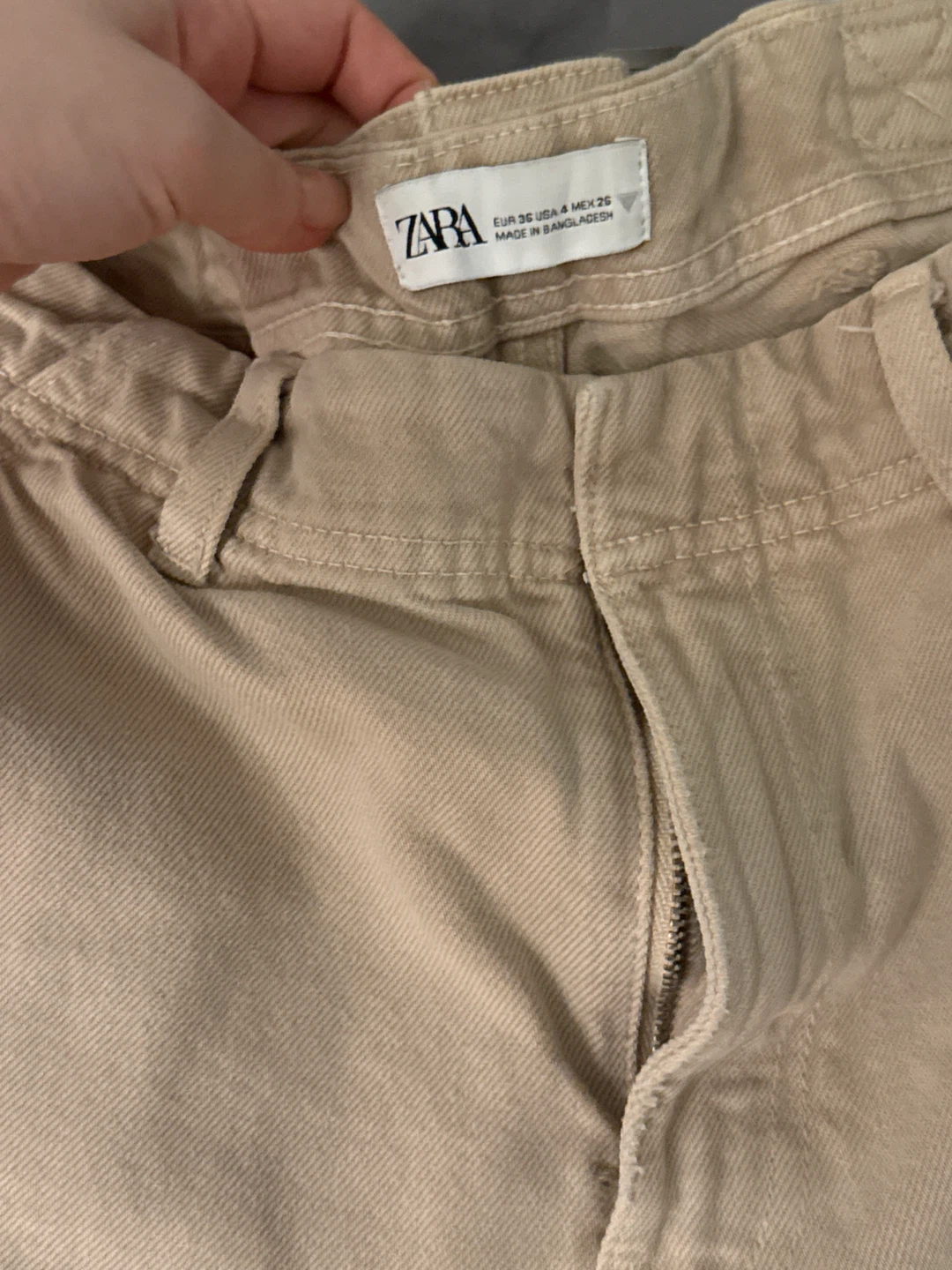 ZARA Beige Cargo Pants - photo 3