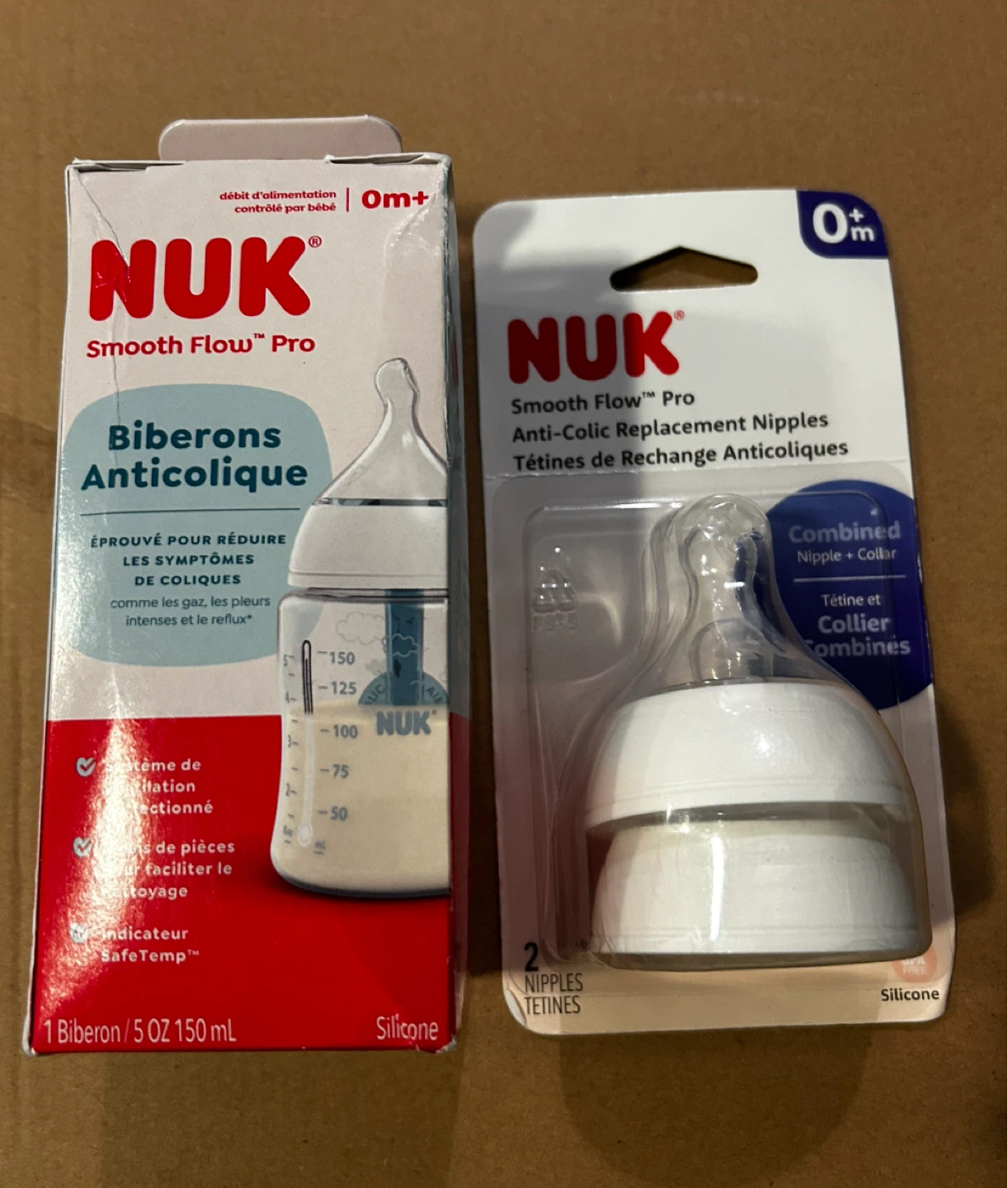 NUK Baby Bottle + 2 Pack Replacement Nipples