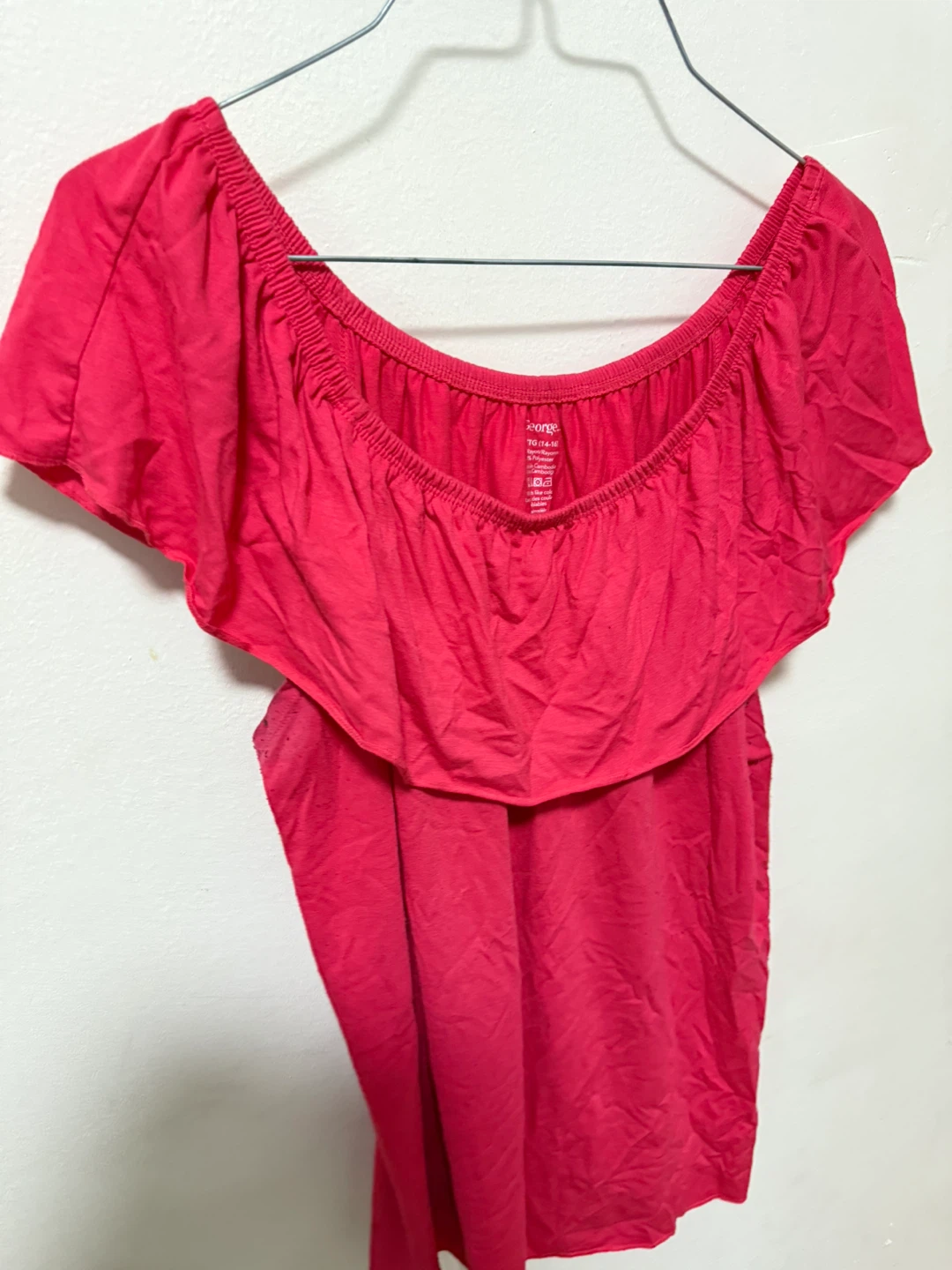 Soie Off-the-Shoulder Ruffle Top - Red - XL - photo 2