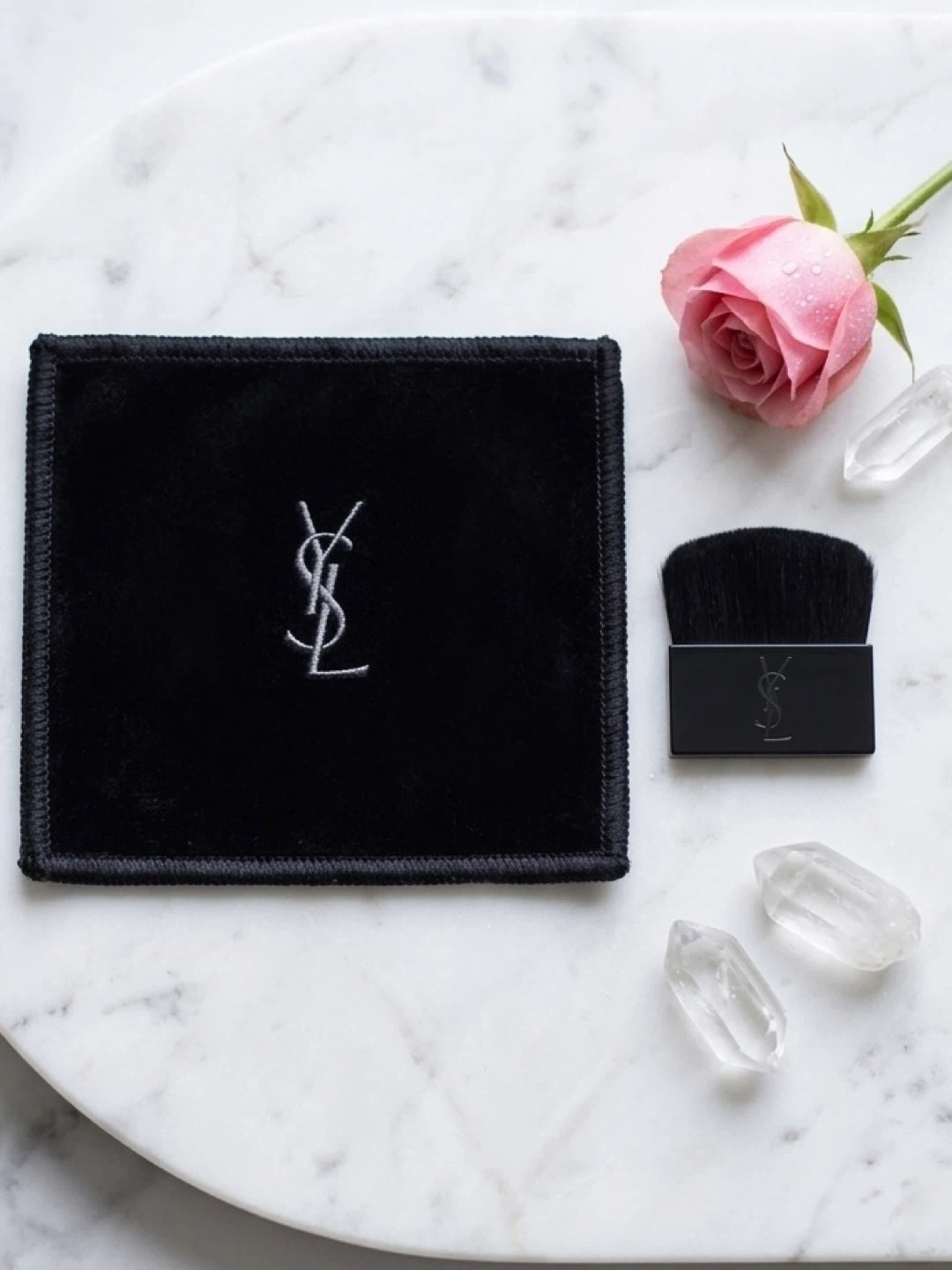 Yves Saint Laurent YSL Velvet Pouch Mini Flat Makeup Brush Set