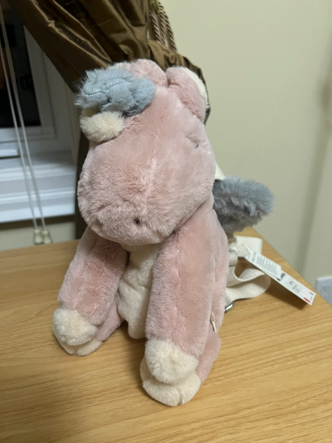 Zara Pink Plush Unicorn Backpack