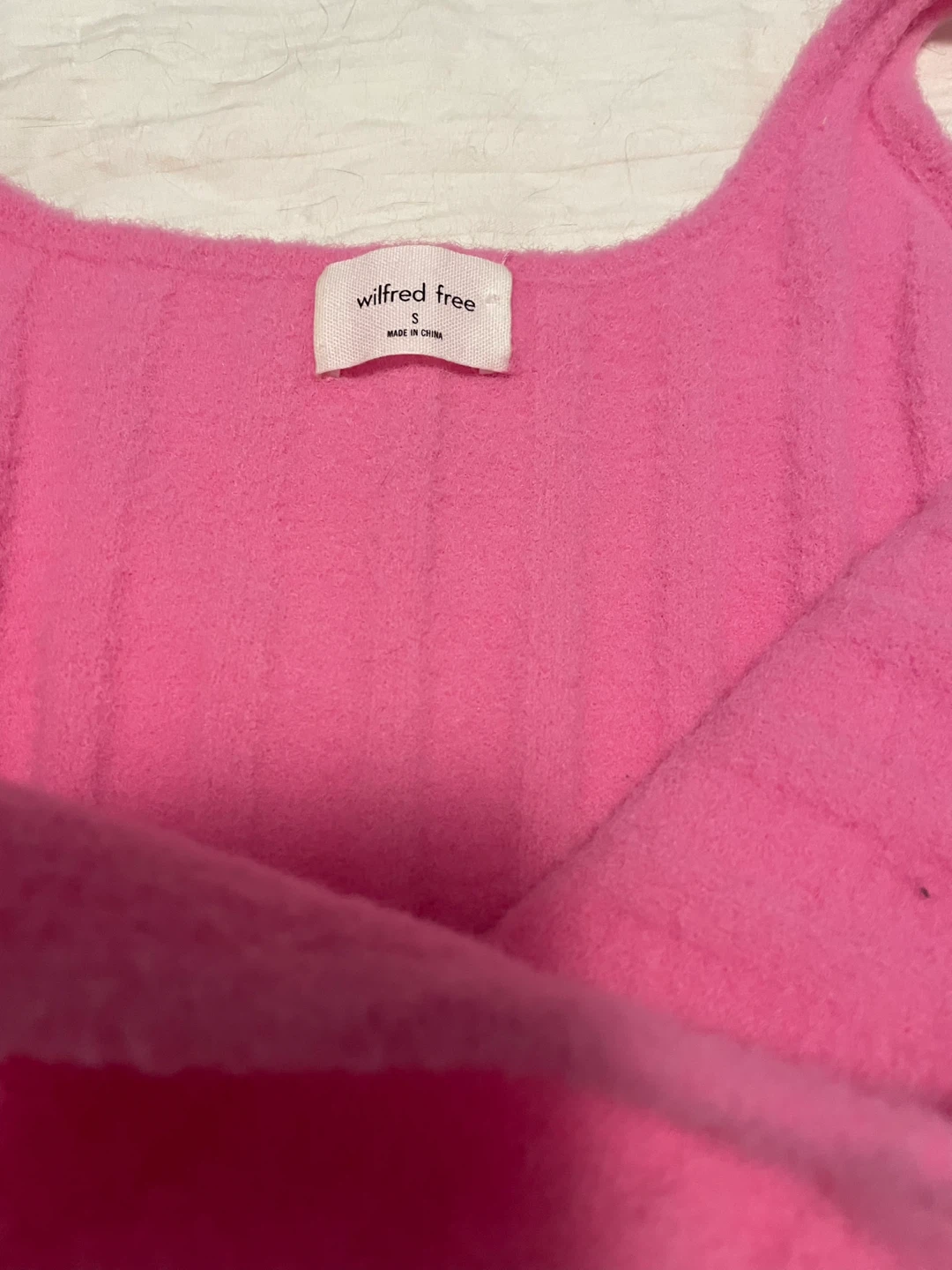 Wilfred Free Pink Ribbed Knit Midi Dress Size S - photo 2