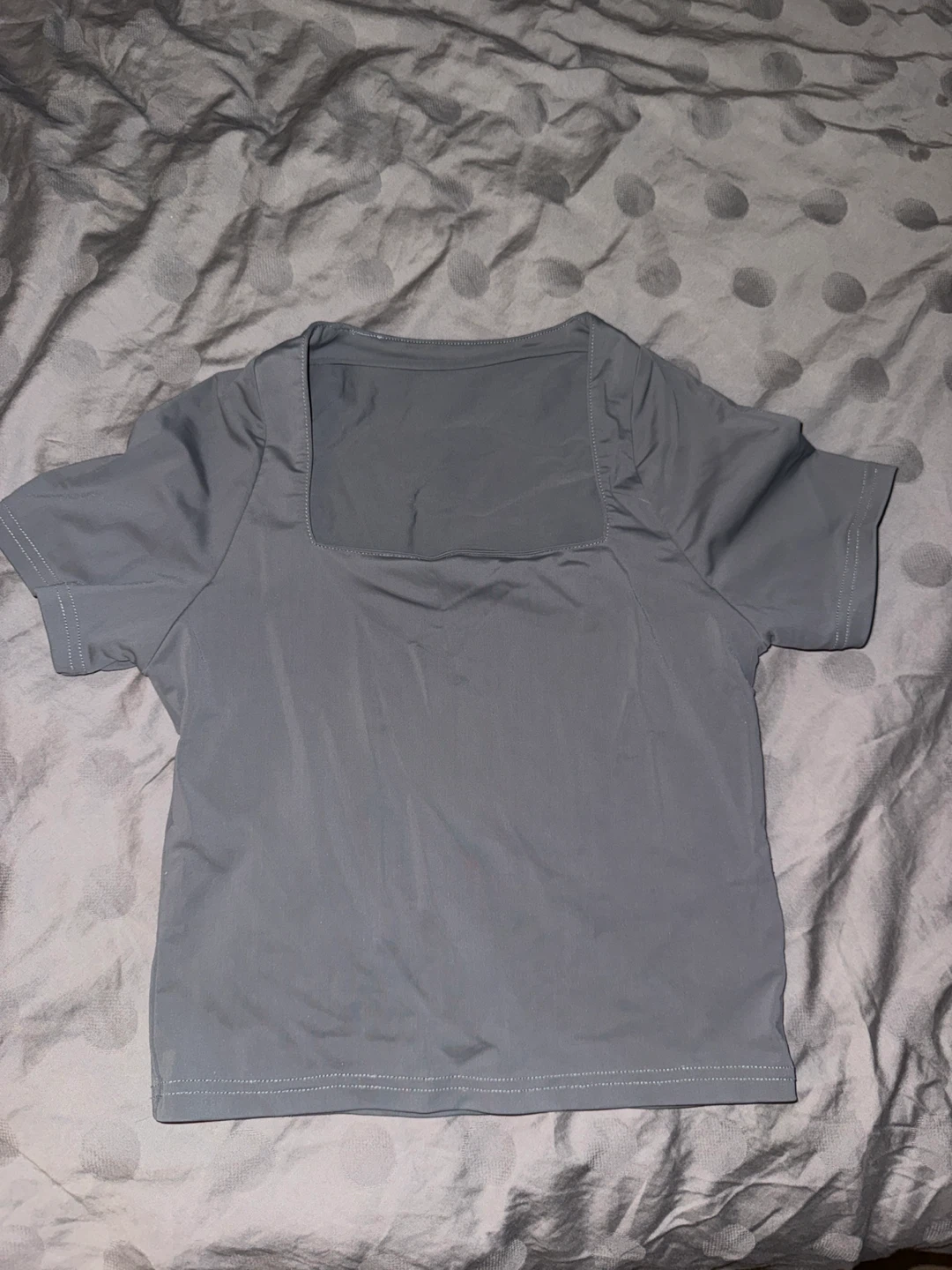 Grey Square Neck T-Shirt