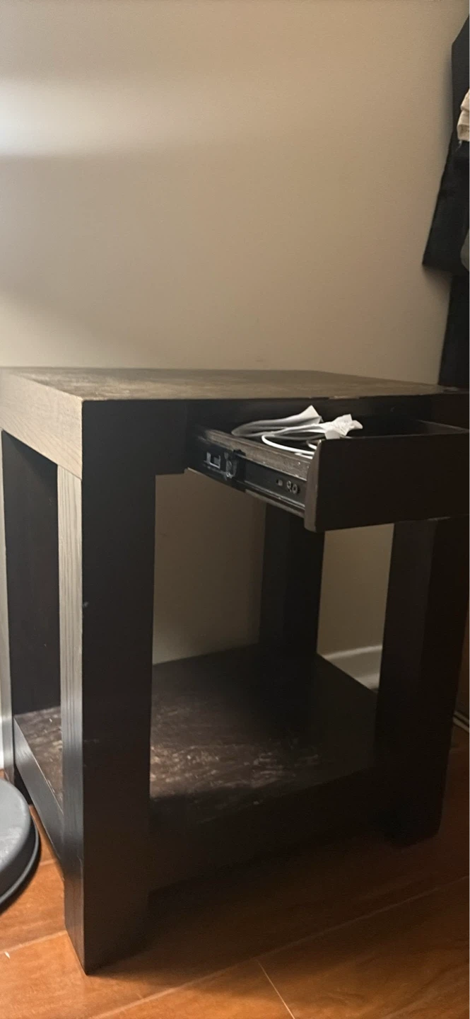 Dark Brown End/side Table with Drawer - photo 2