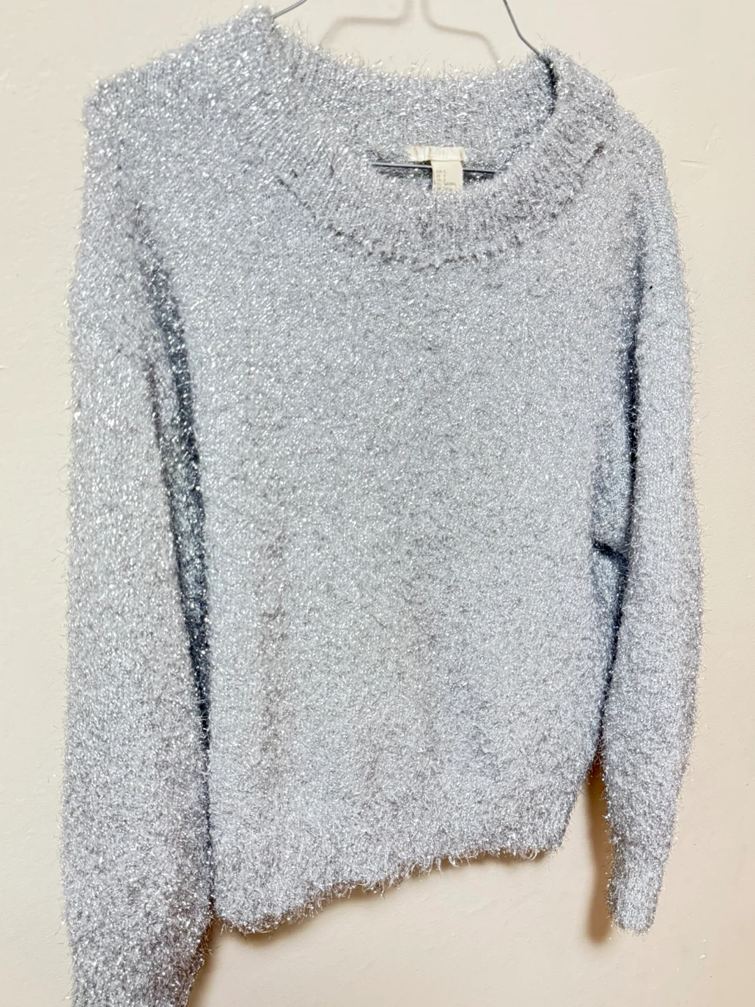 H&M Sparkly Knit Sweater - Silver - Size S - photo 2