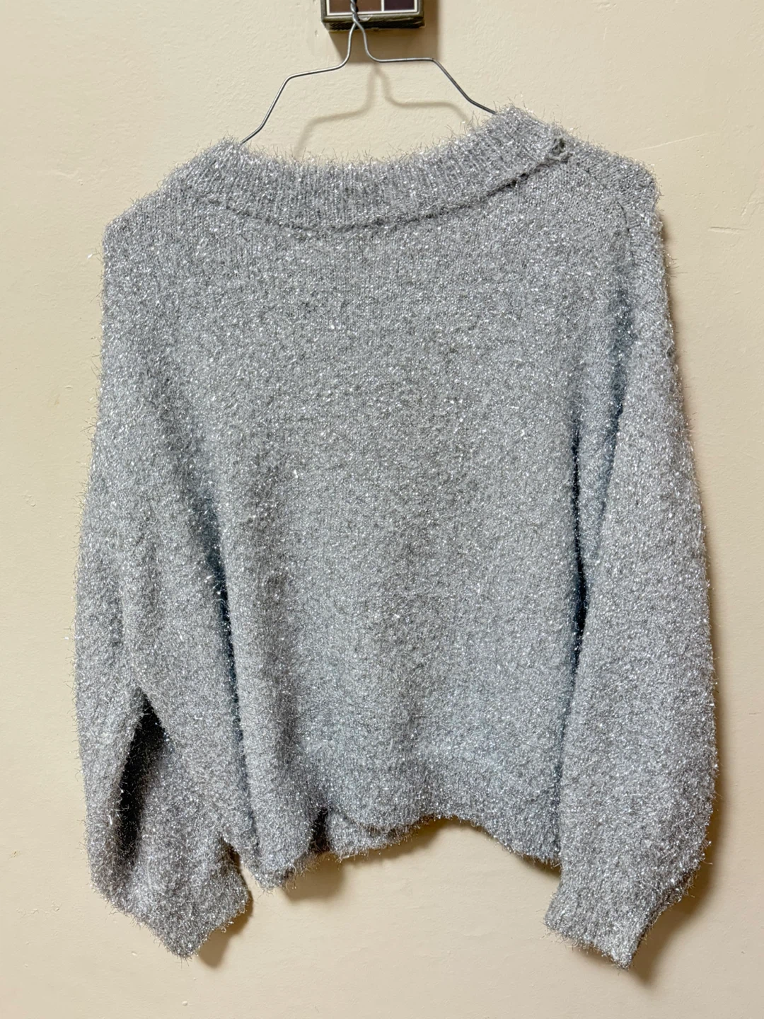 H&M Sparkly Knit Sweater - Silver - Size S - photo 4