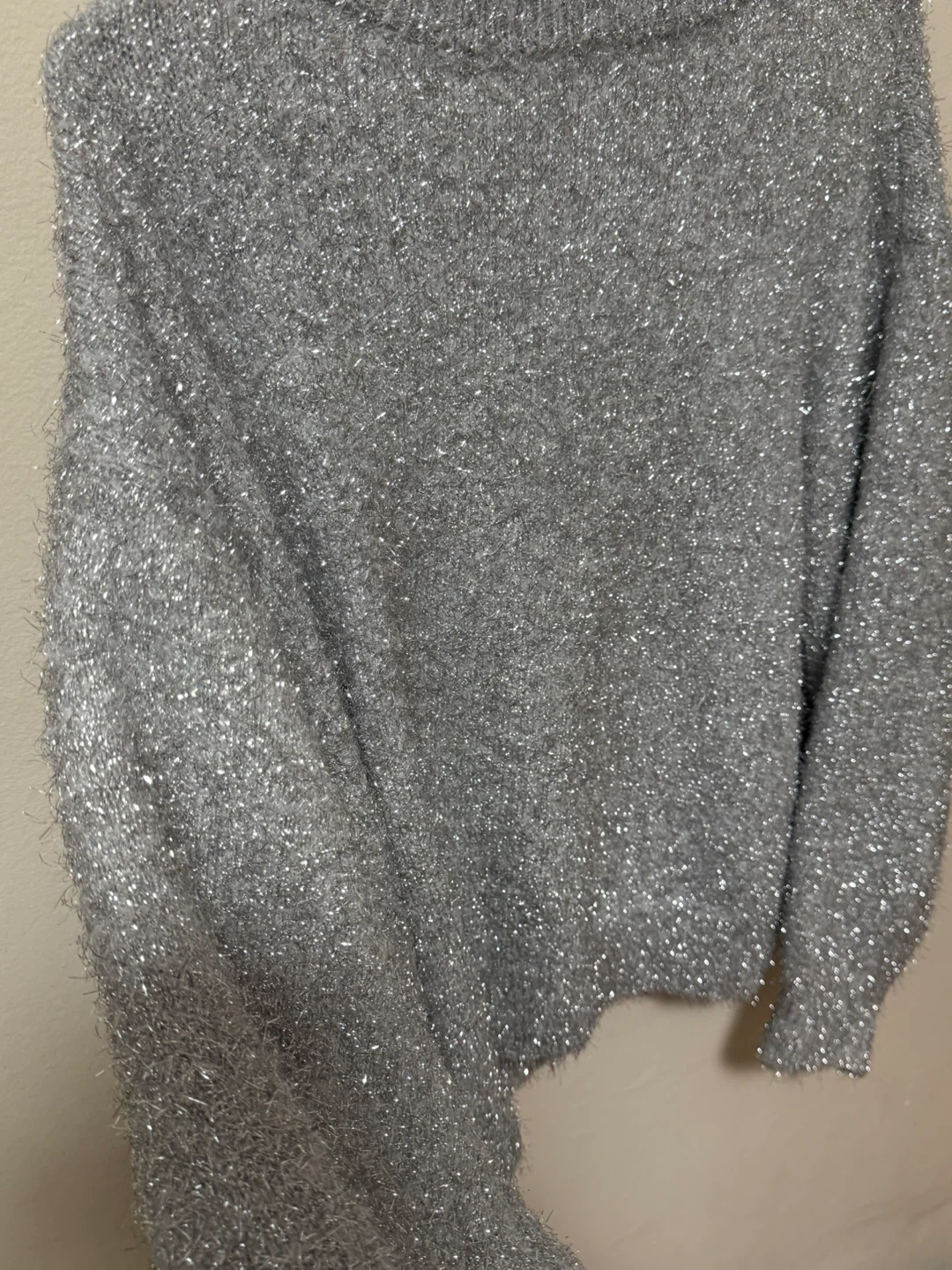H&M Sparkly Knit Sweater - Silver - Size S - photo 5
