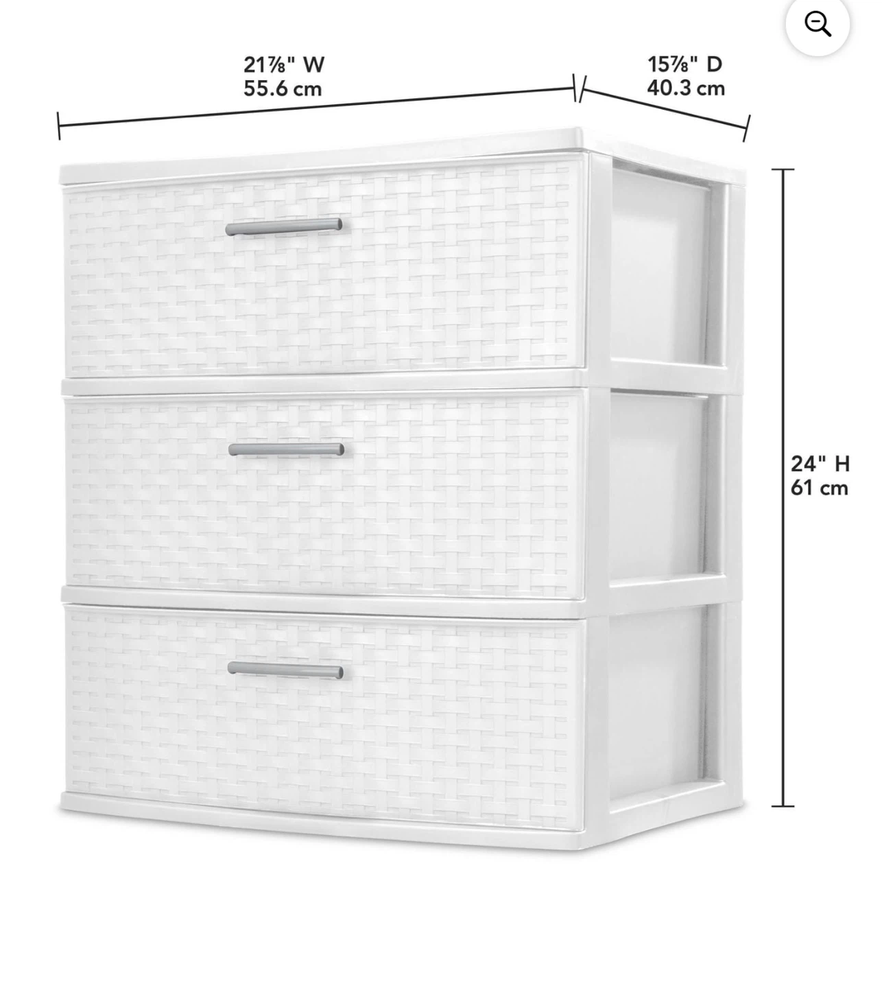 White 3-Drawer Storage Unit - photo 2