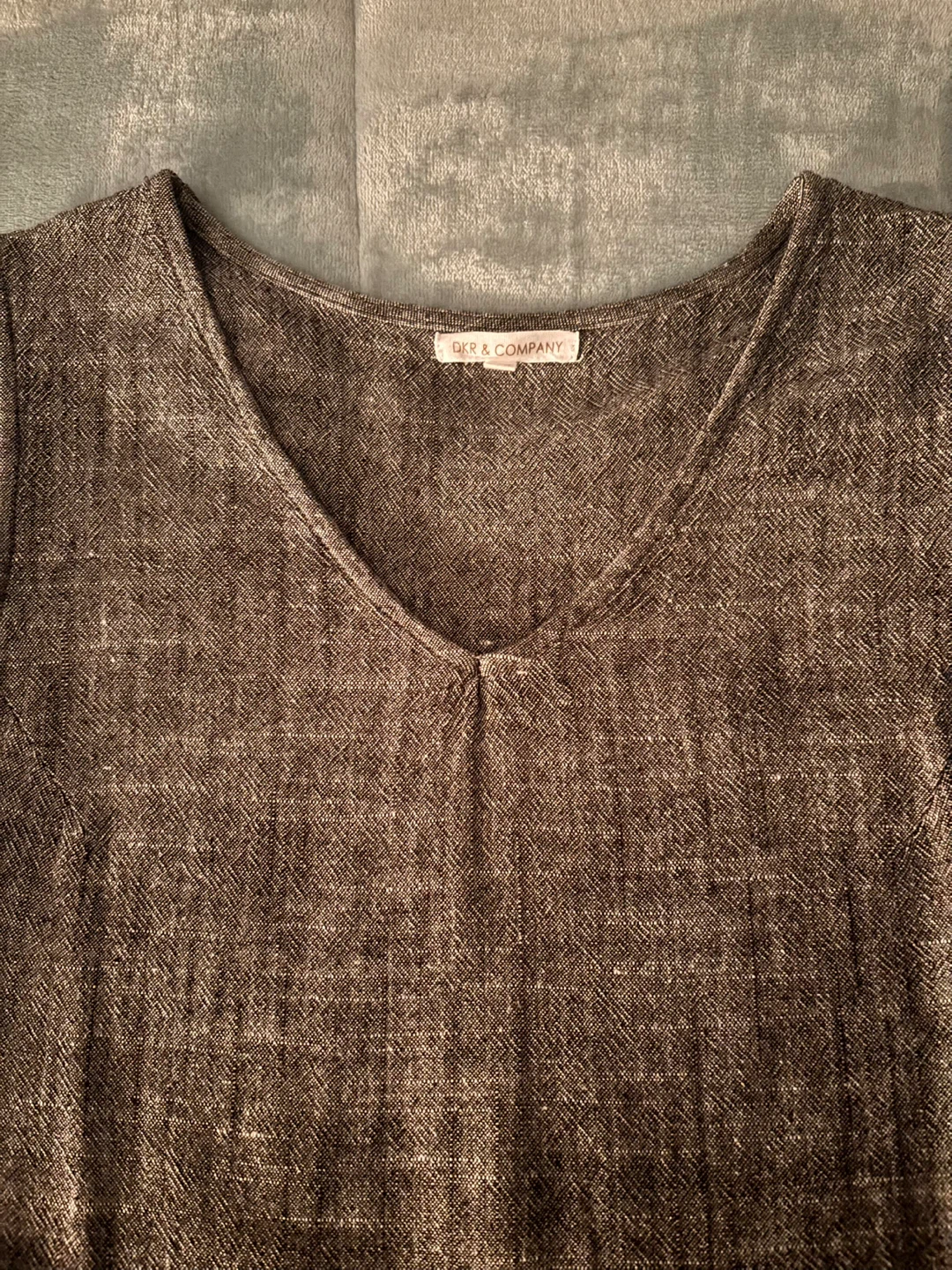 Black textured linen blend tank - photo 5