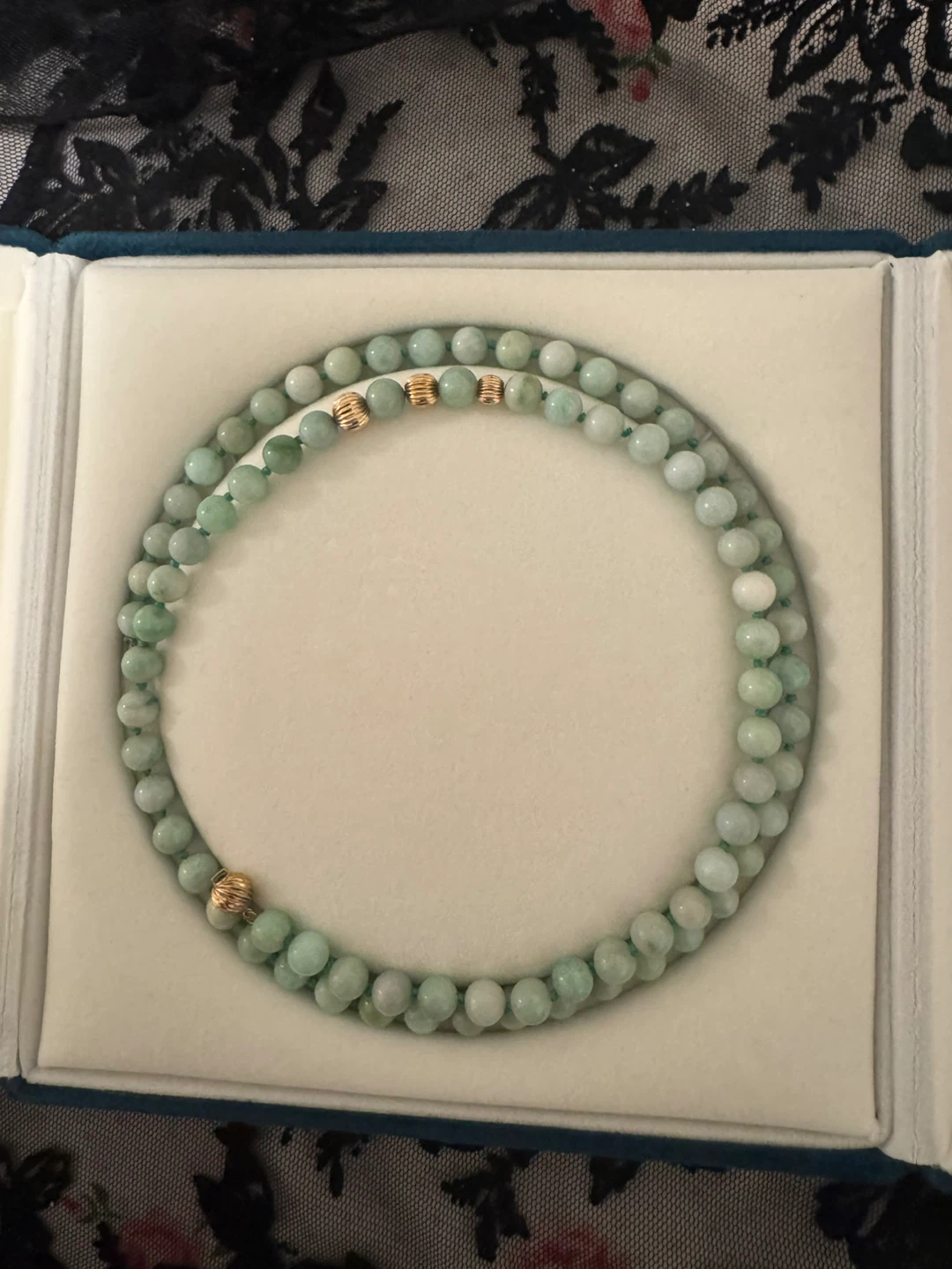 Jade and Gold 14K Beaded Necklace - photo 2
