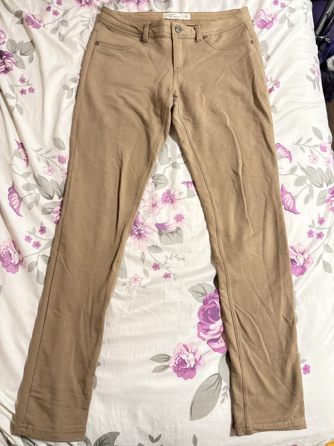 Tan/Beige colour: low rise skinny fit pants size L/G - photo 3