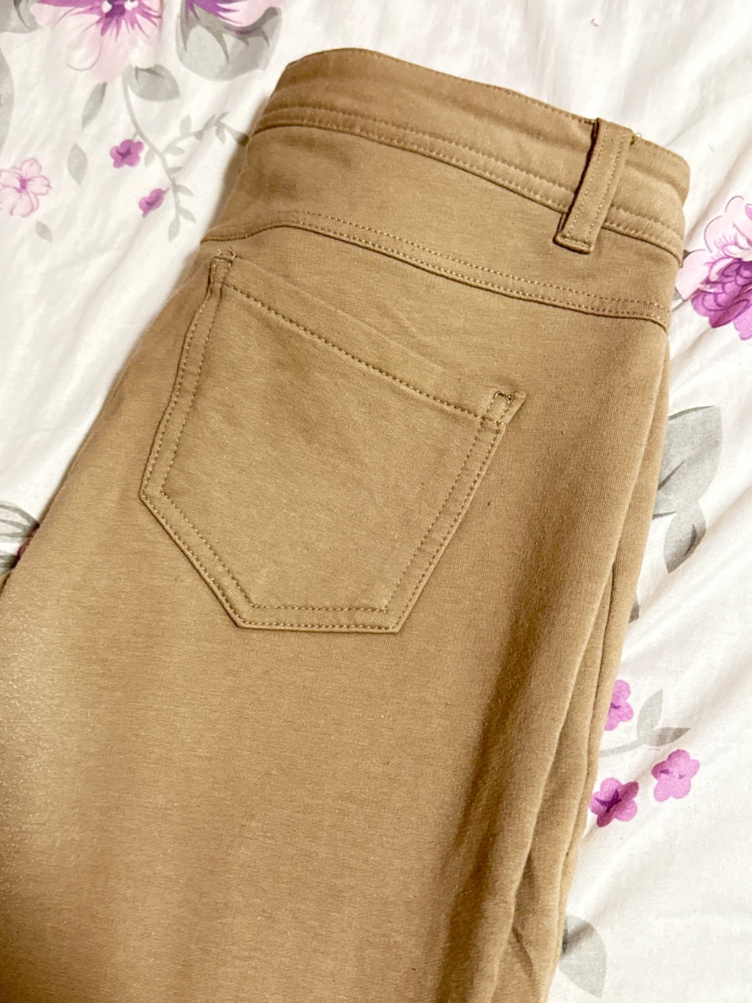 Tan/Beige colour: low rise skinny fit pants size L/G - photo 4
