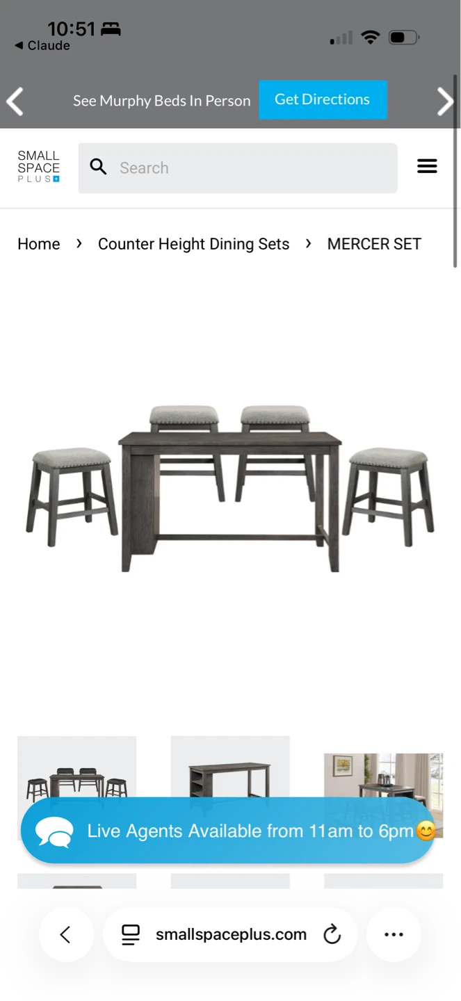 Modern Counter Height Dining Set (Table + 4 Stools) – Like New - photo 4