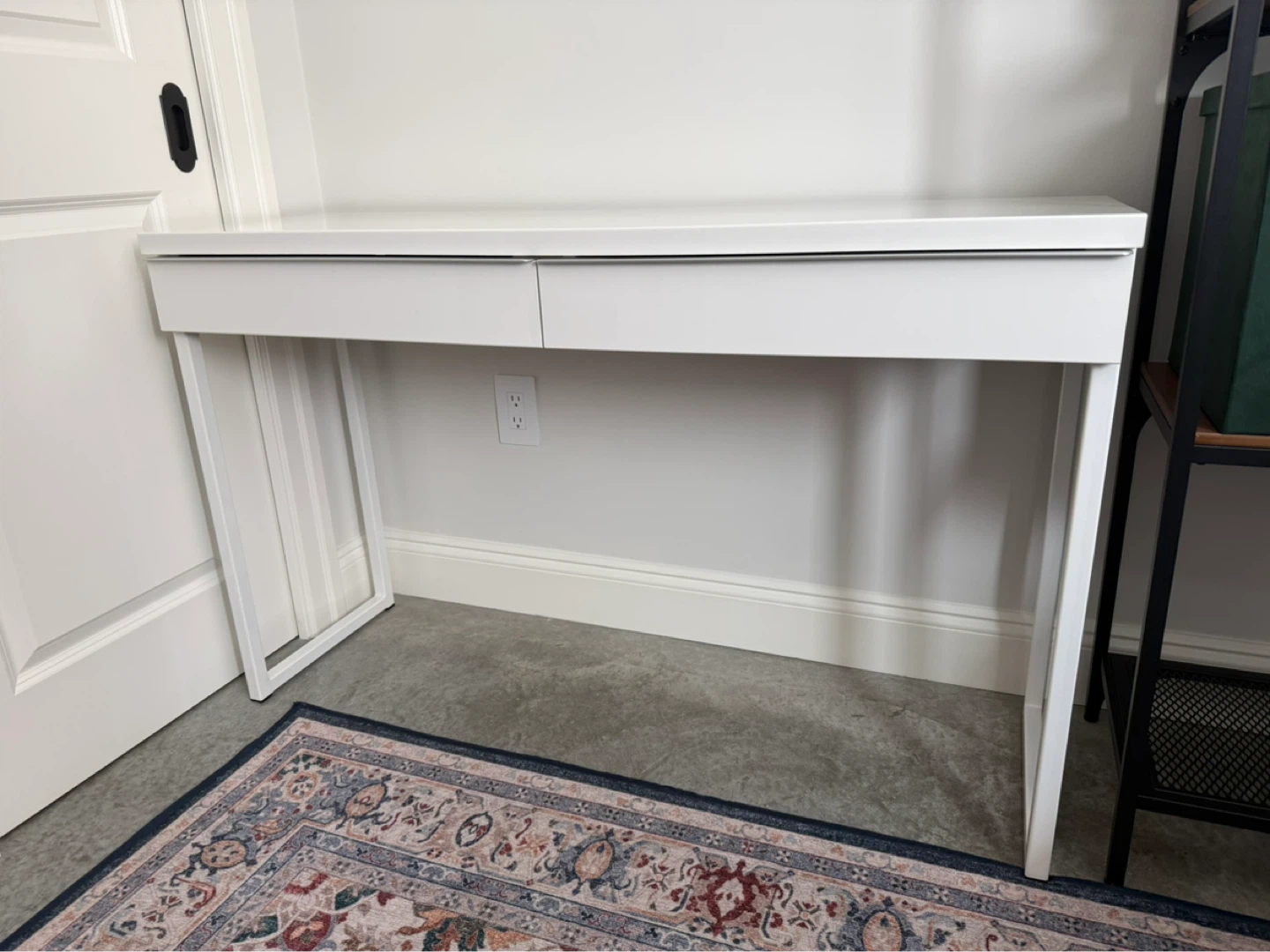 White Two-Drawer Desk Ikea Bestå Burs