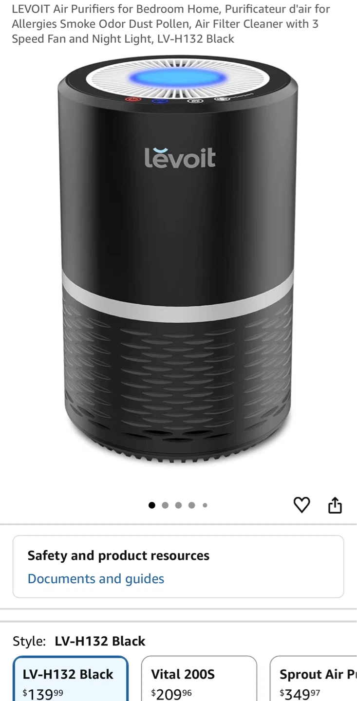 Levoit LV-H132 Air Purifier - Black - photo 3