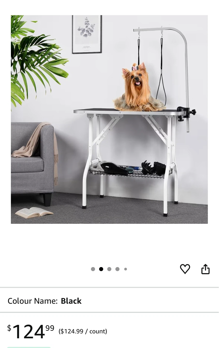 Yaheetech 36" Foldable Dog Grooming Table - Black