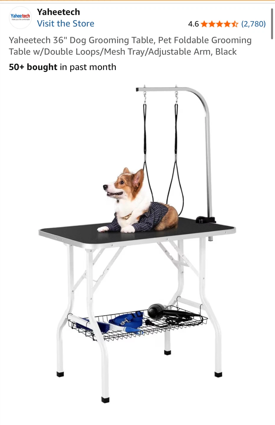 Yaheetech 36" Foldable Dog Grooming Table - Black - photo 5