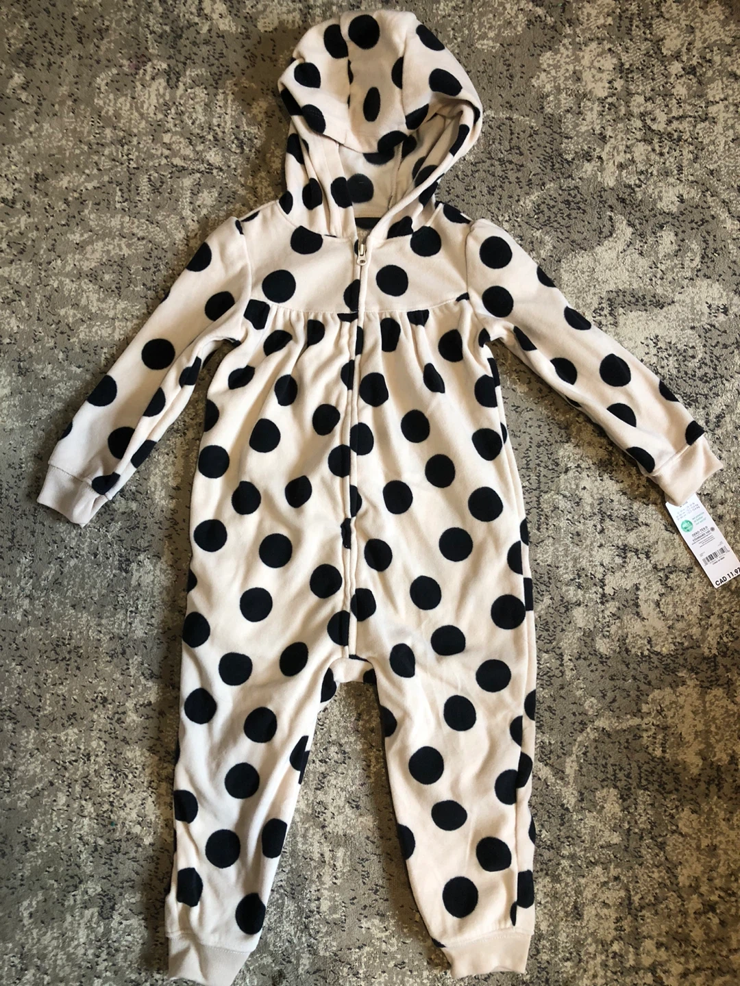 Brand new -  2pcs Carter's Baby Fleece Footed Pajamas with Hood - photo 2