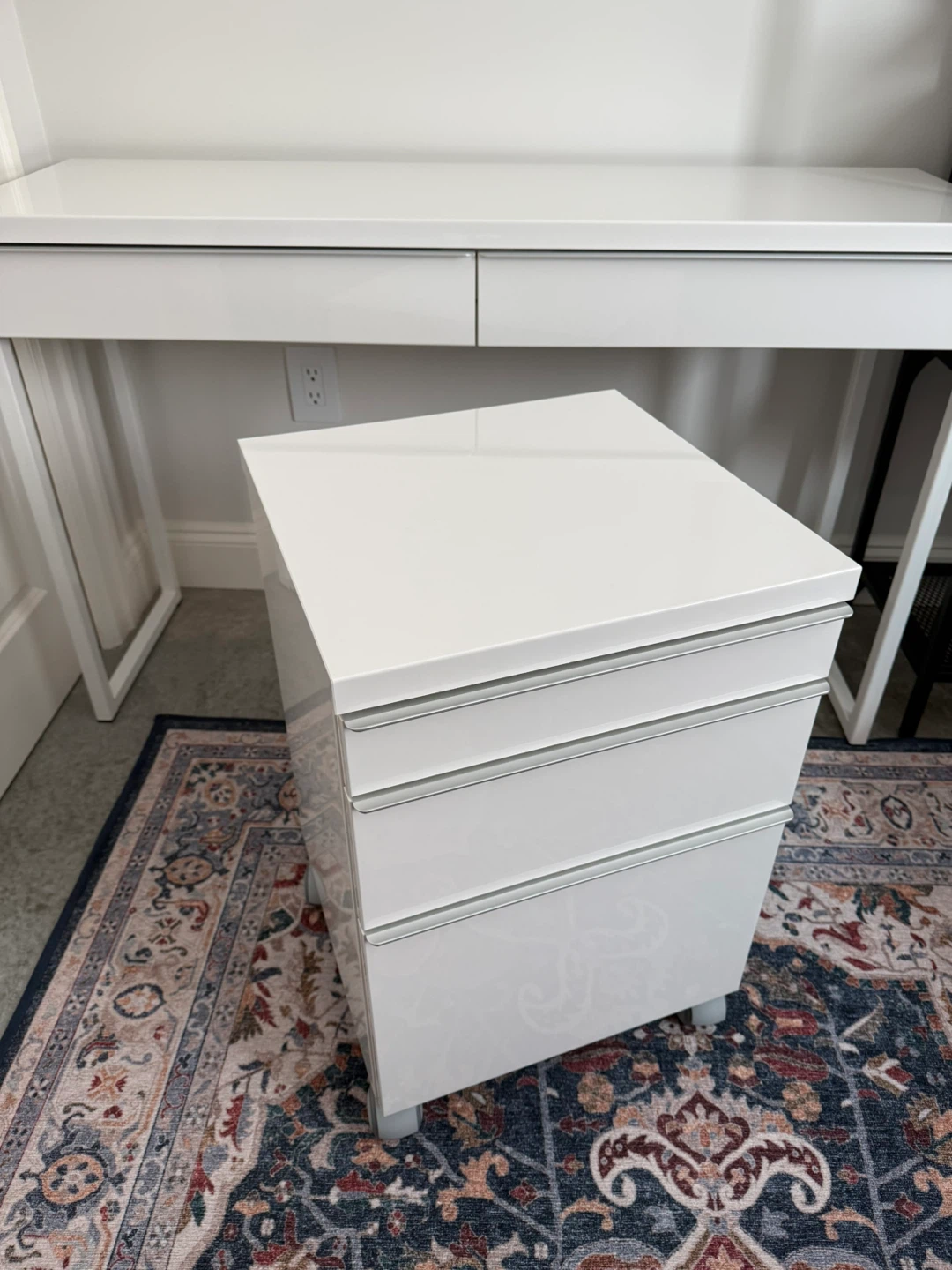 White 3-Drawer Rolling File Cabinet Ikea Bestå Burs - photo 2