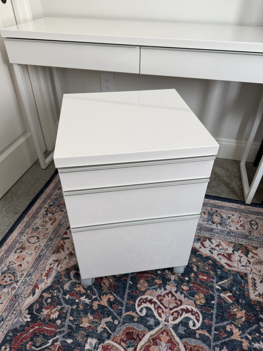 White 3-Drawer Rolling File Cabinet Ikea Bestå Burs
