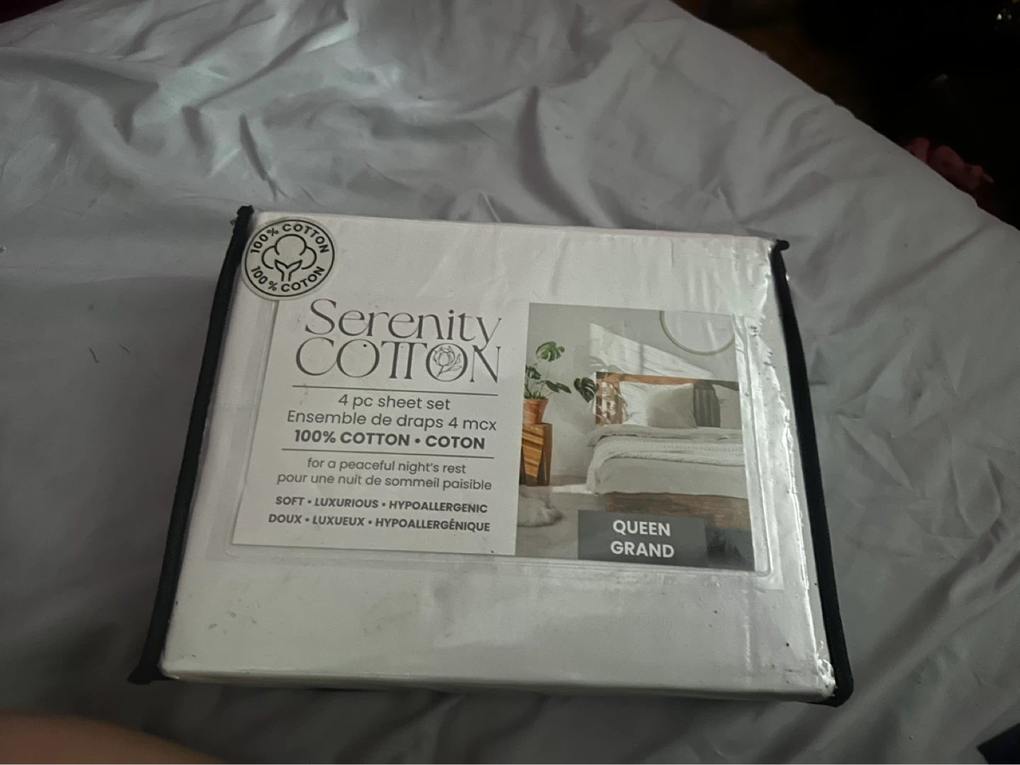 Serenity Cotton Queen Grand 4 Piece Sheet Set