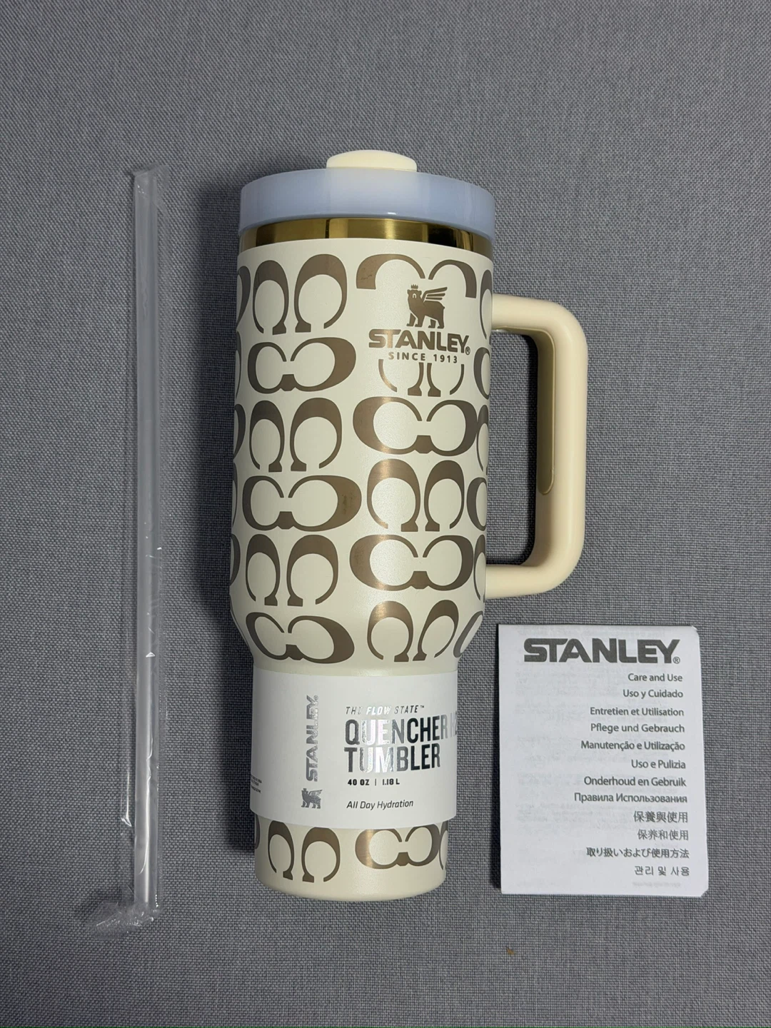 Stanley Quencher Tumbler 40 oz Cream/Gold