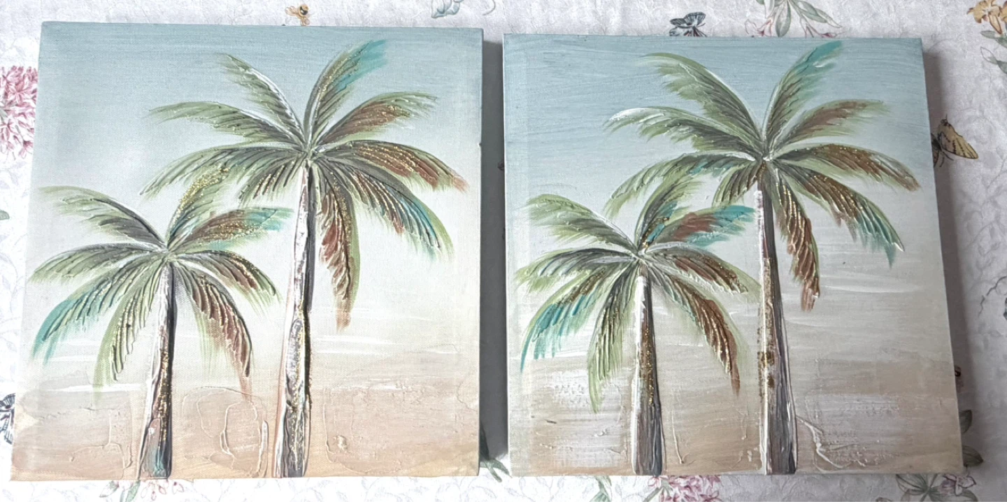 Palm Tree Canvas Art Set - 2 Pieces - photo 2