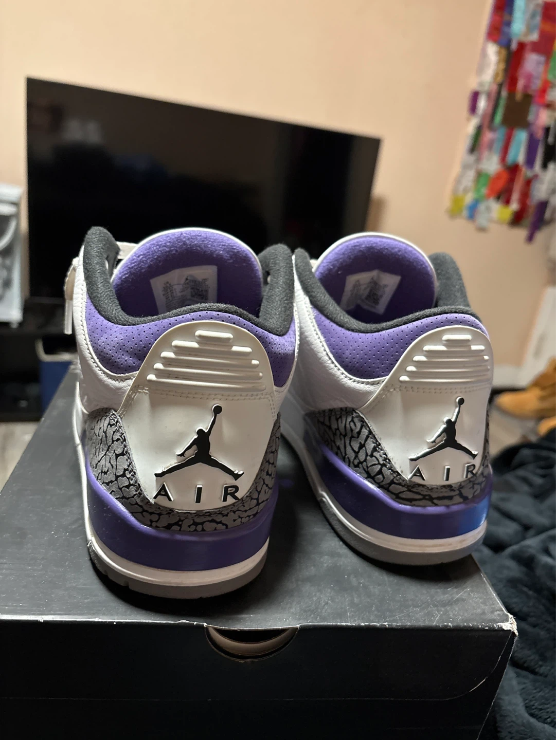 Jordan 3 Retro Purple Sneakers - photo 3