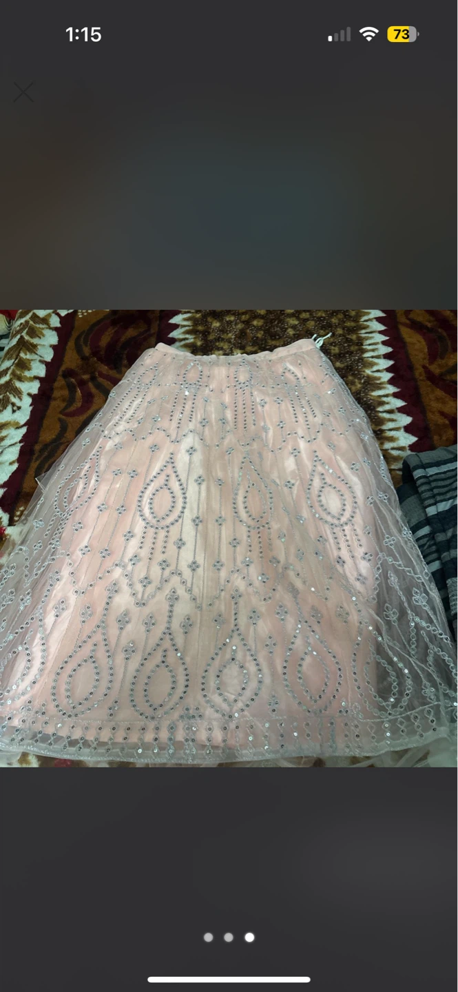 Pink and Grey Embroidered Lehenga Choli Set - photo 3