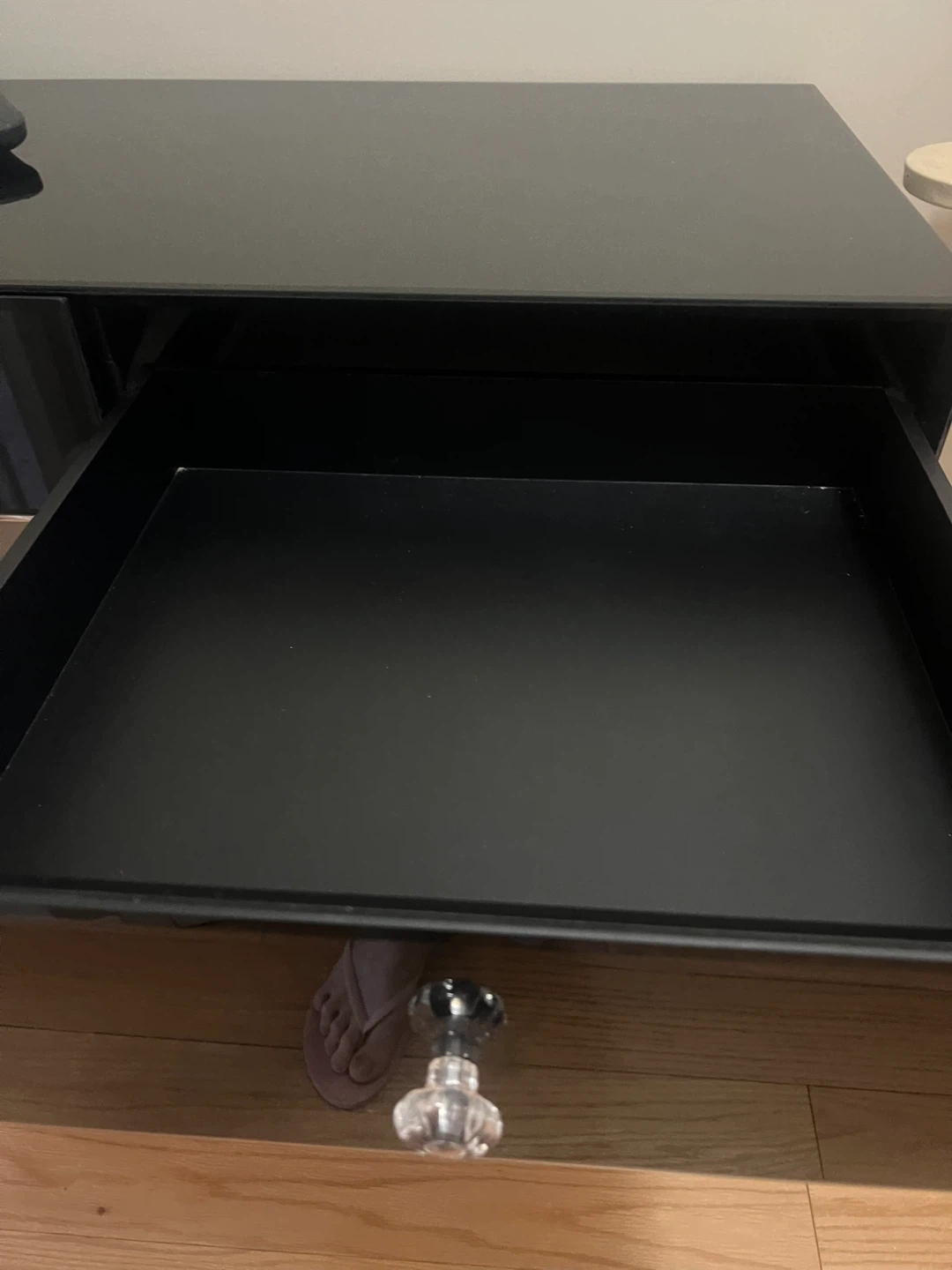 Black  Vanity Desk with Crystal Knobs - photo 3