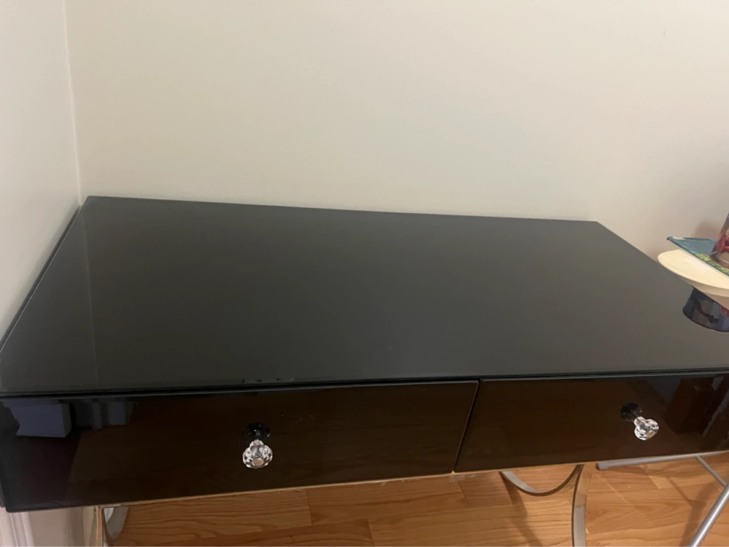 Black  Vanity Desk with Crystal Knobs - photo 2