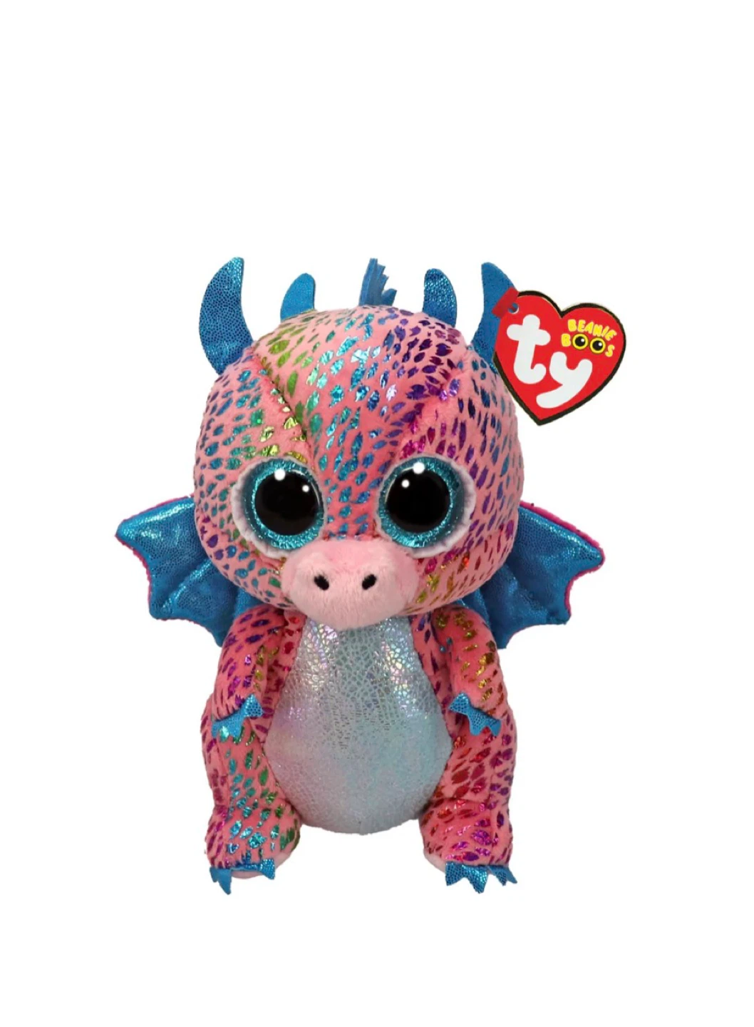 NIB Ty Plush Beanie Boo “Flint” Multicolored Dragon, 6" - photo 2