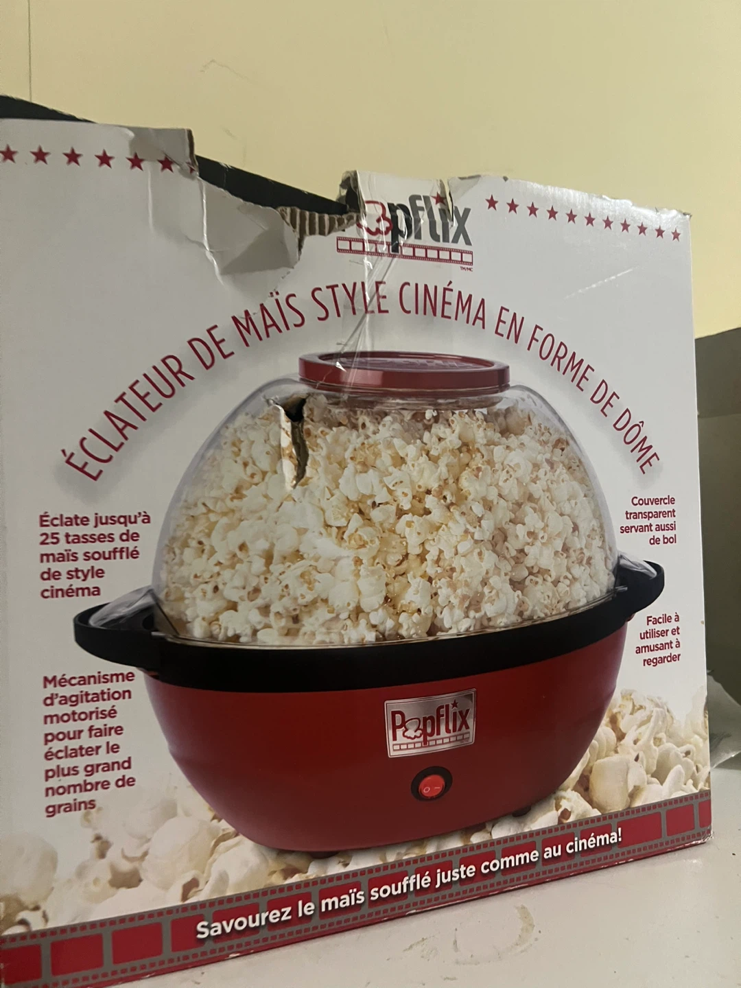 Popflix Cinema Style Hot Air Popcorn Maker