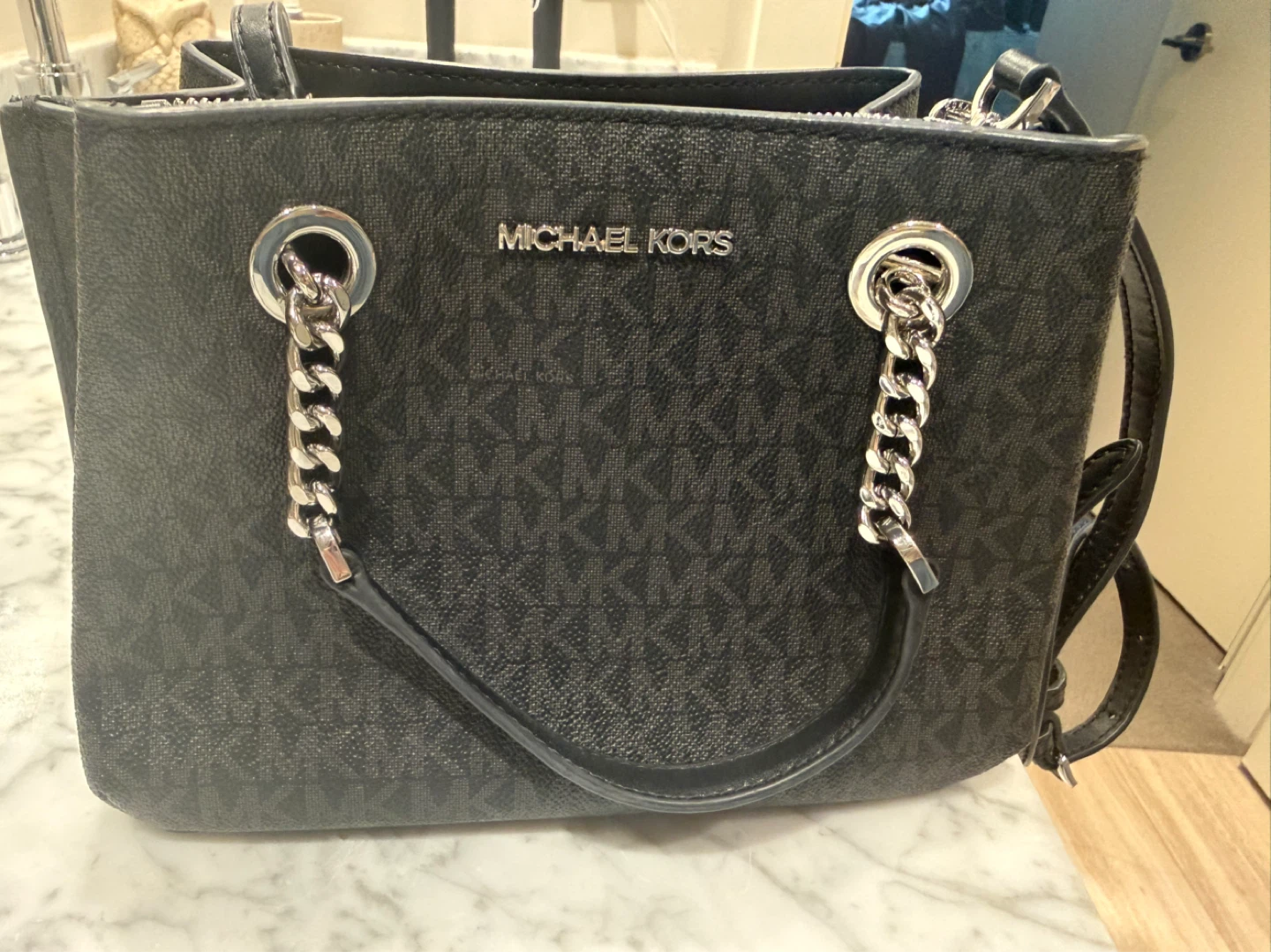 Michael Kors Black MK Signature Tote Bag