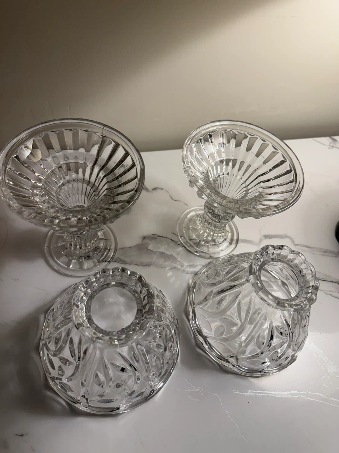 Set of 2 Crystal Glass Candle Holders - photo 2