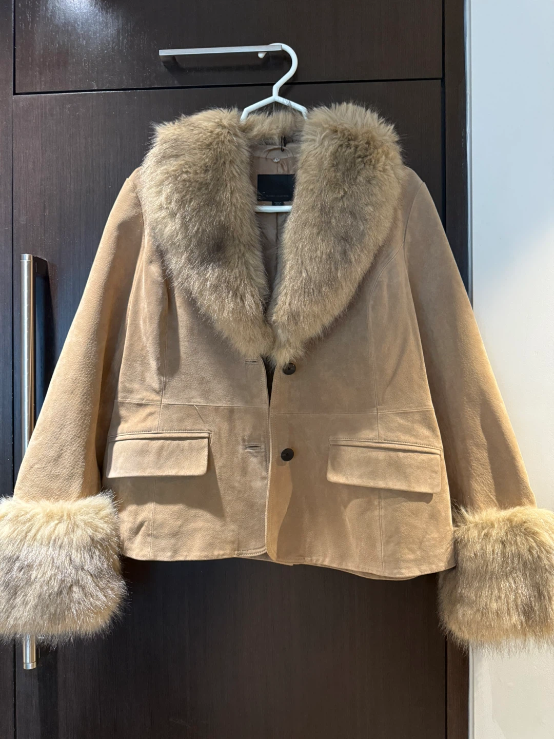 Zara Leather Collection Jacket with Fur Accents