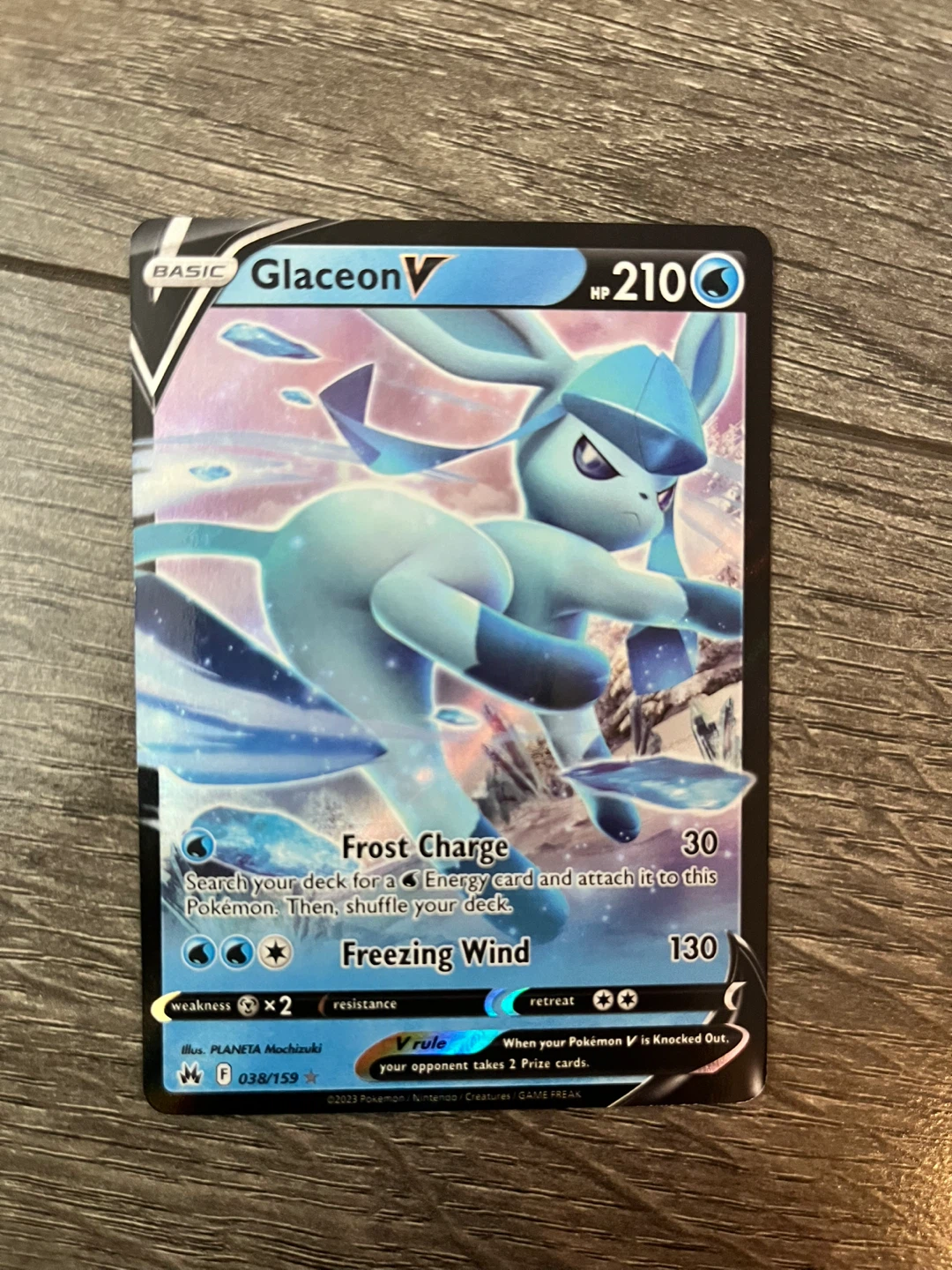 2023 Pokemon Glaceon V TCG Card 038/159