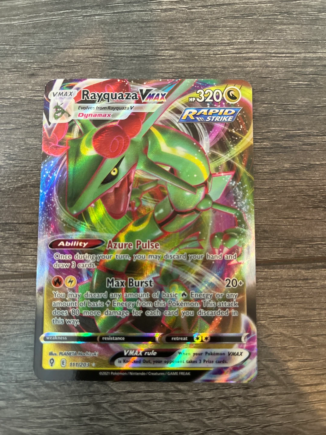 2021 Pokémon Rayquaza VMAX Rapid Strike Card 111/203