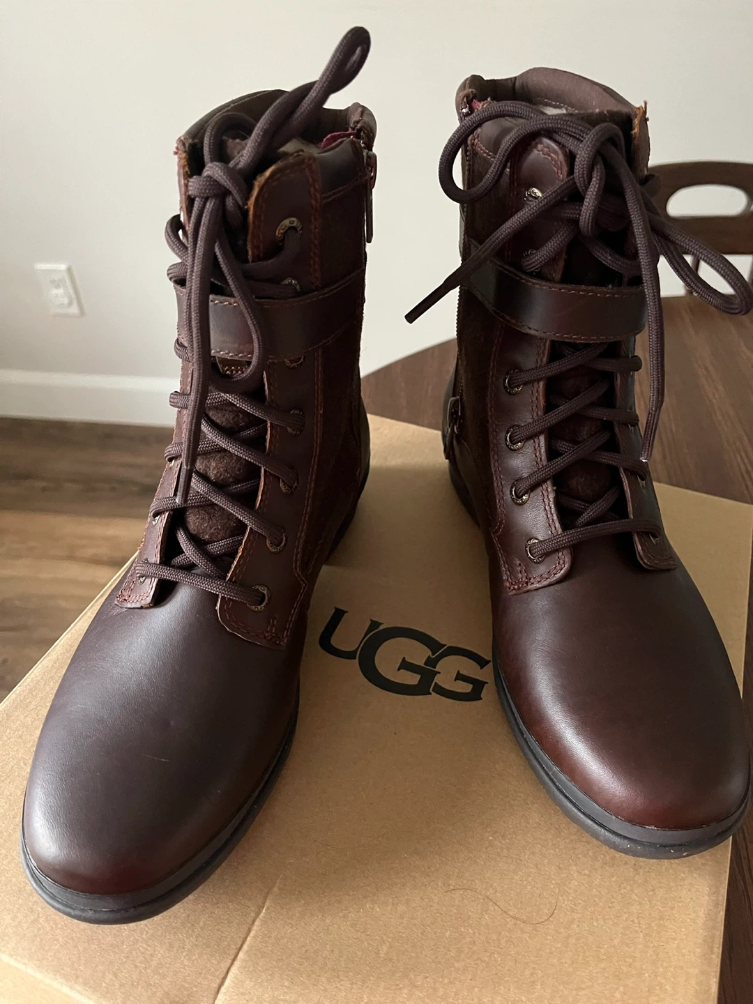 UGG Brown Leather & Suede Winter Boots with Wool Lining - photo 4