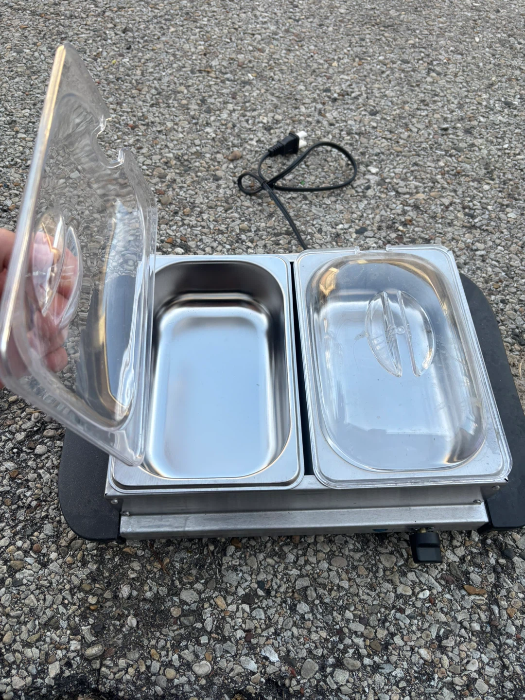 Dual Compartment Food Warmer with Lids - photo 2