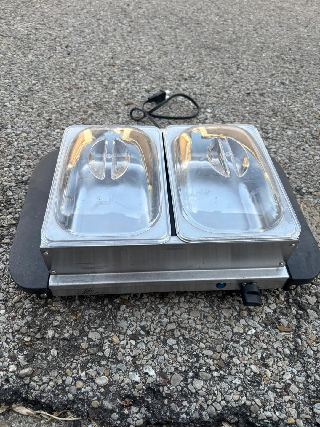 Dual Compartment Food Warmer with Lids
