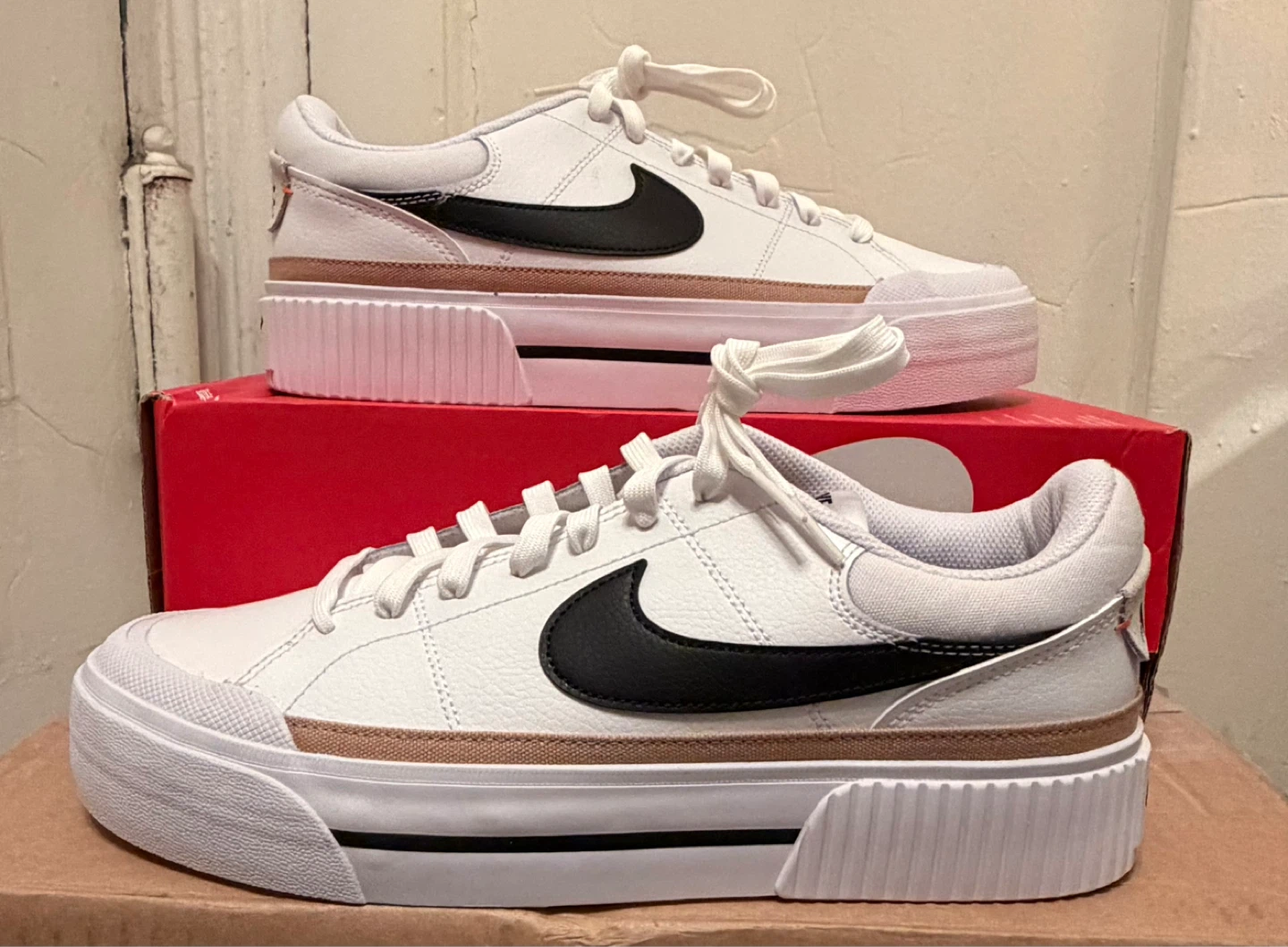 Nike Women's Court Vision Alta Platform Shoes - White/Black - photo 2
