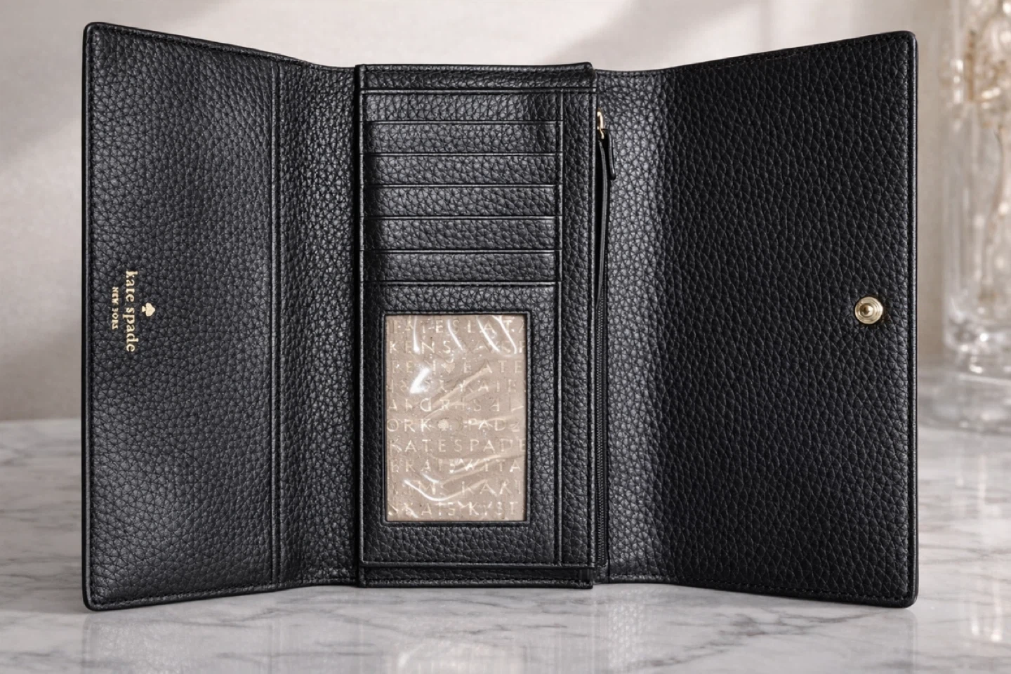 👜 Kate Spade Black Leather Wallet – Excellent Condition - photo 2