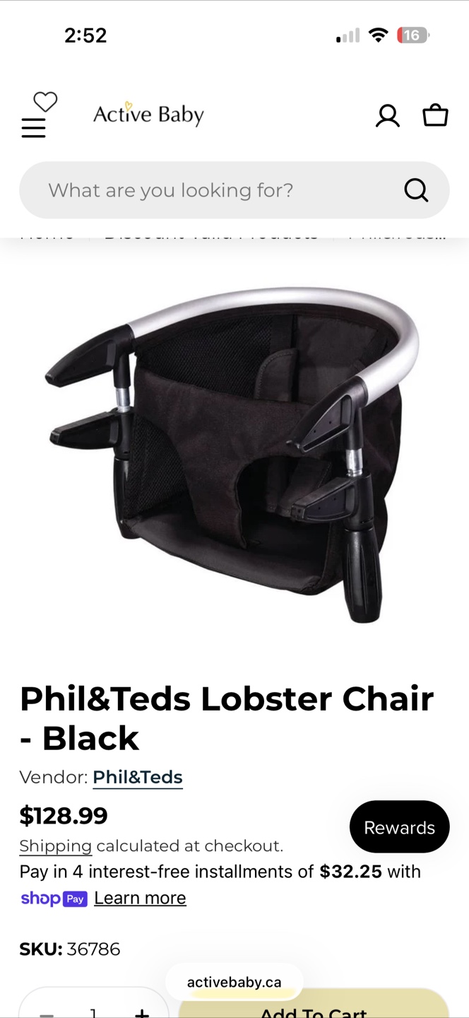 Phil and Ted’s Lobster Chair- Portable High Chair