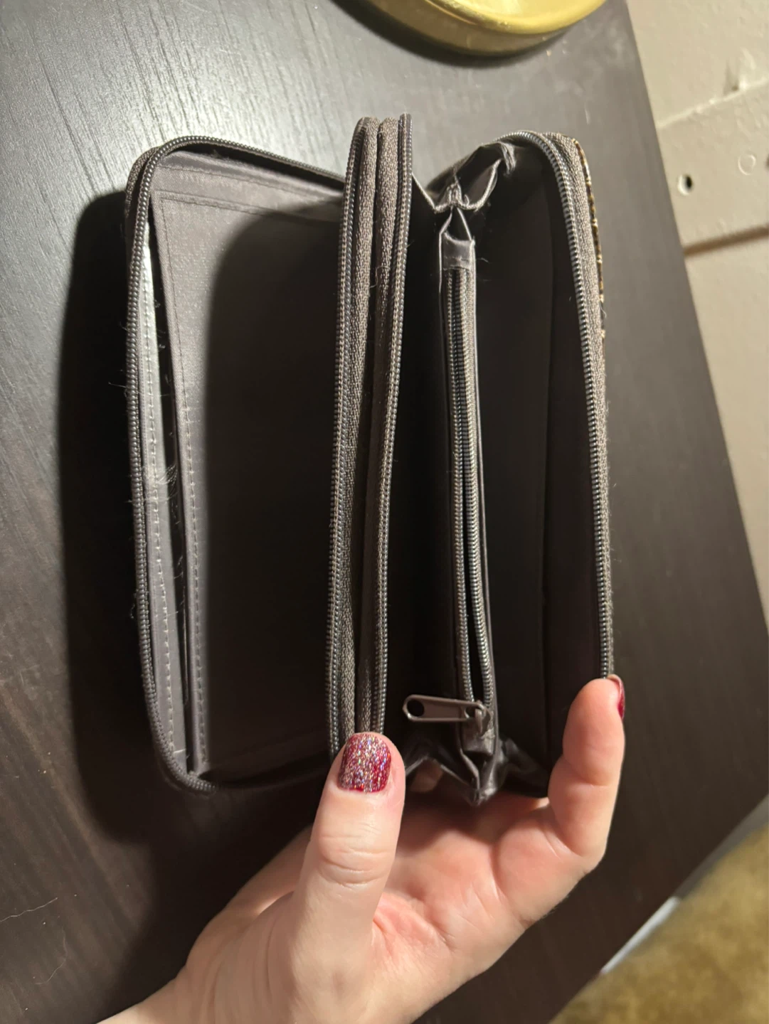 Beautiful brown Crocodile-Embossed Zip-Around Wallet