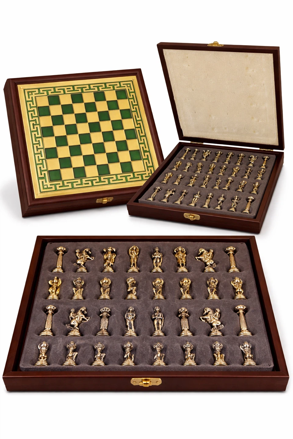 Greek Roman Chess Set – Metal Figurines Decorative Board