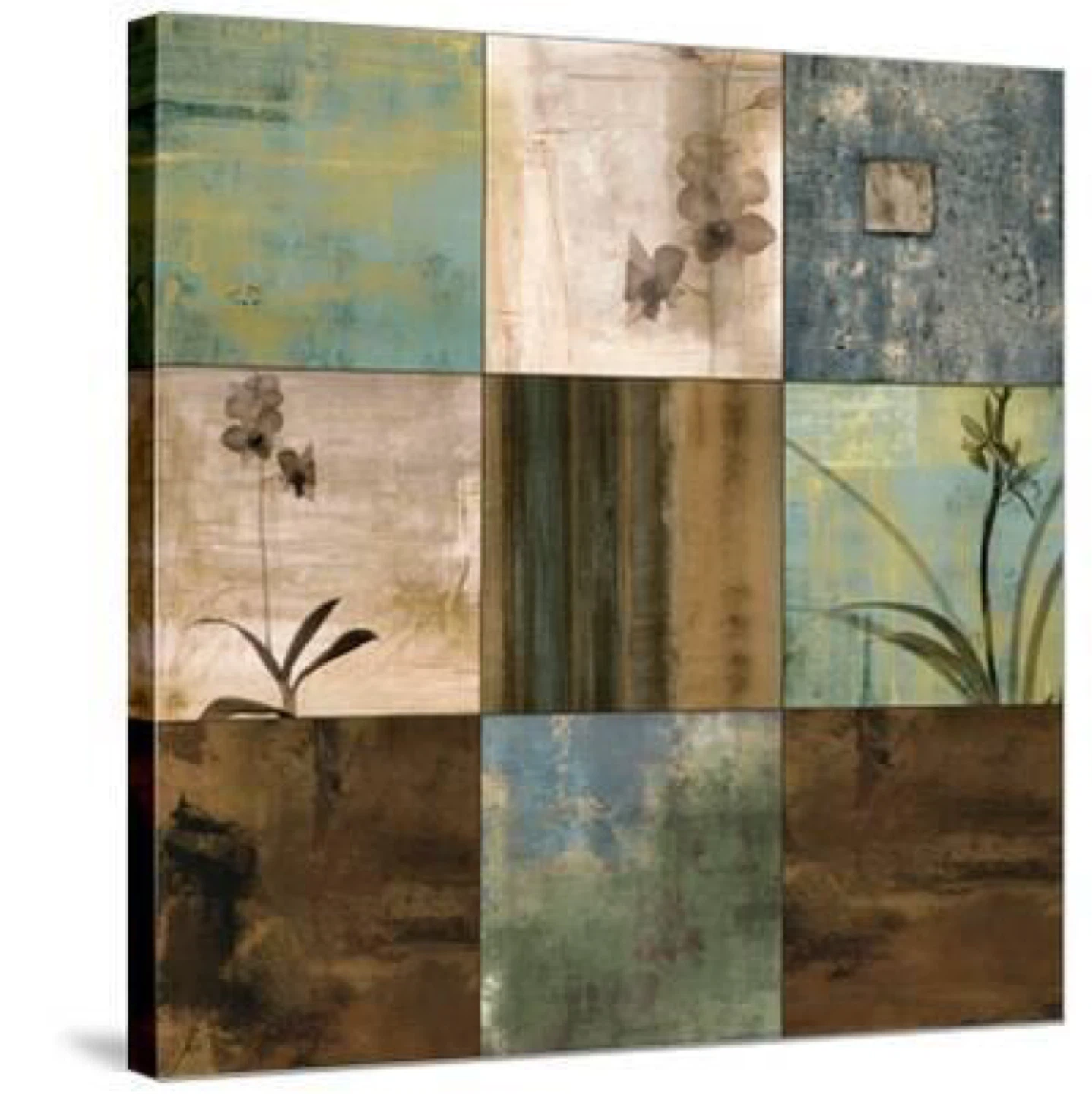 RIGHT ACTION by CHRIS DONOVAN - NINE PATCH FLORAL POPPY CANVAS